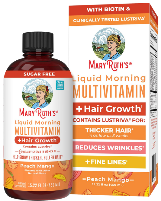 MARYRUTH’S LIQUID MULTIVITAMIN + HAIR GROWTH – CLINICALLY THICKER HAIR, 15 OZ
